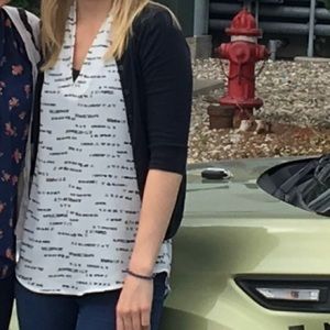 VeronicaM Black and White Top